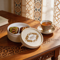 Boîte d'emballage cylindrique ronde personnalisée de luxe vide couleur crème avec estampage à chaud pour bonbons, dattes et cadeaux