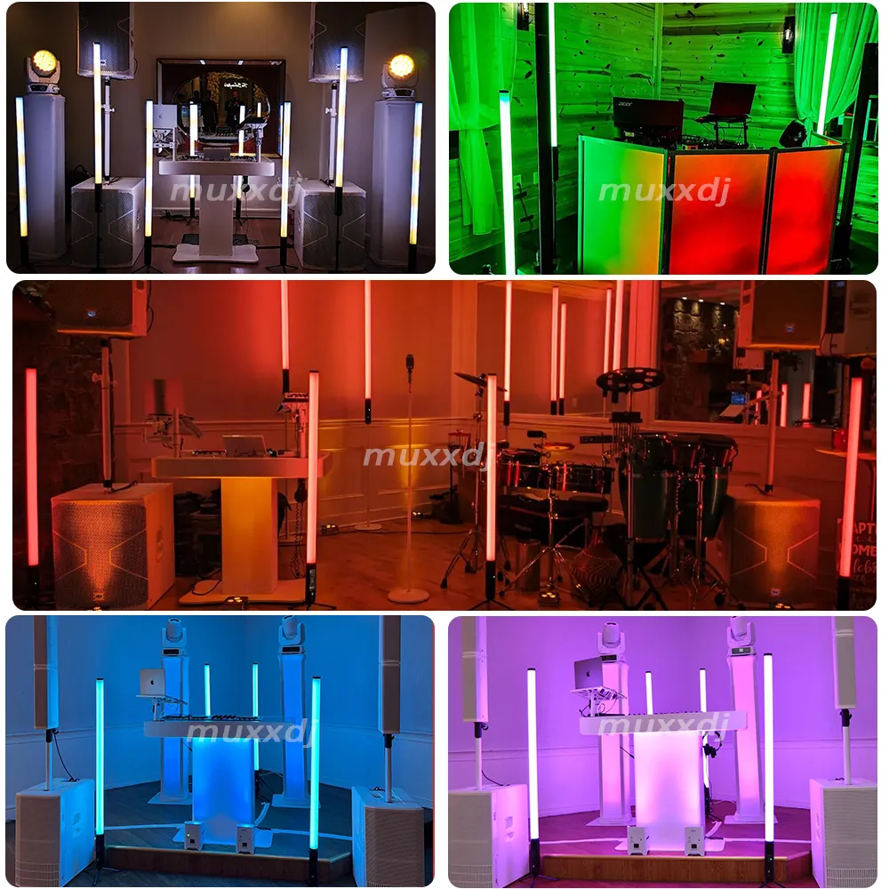 Inalámbrico 360 DJ Tube Light Outdoor DMX RGBWA Batería LED Pixel Tube Bar Stage Lights Titan Tube para DJ Light