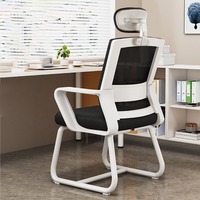 Chaise de bureau ergonomique moderne en tissu maillé avec soutien lombaire, confortable pour une longue utilisation, chaise de bureau informatique à roulettes pour une assise prolongée