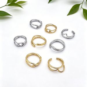 Yunnique – bague tressée géométrique minimaliste en acier titane pour hommes et femmes, bijoux unisexes à la mode, cadeau - Product Image 1