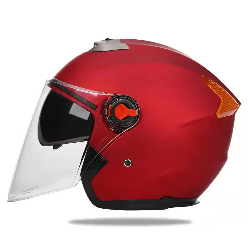 Ücretsiz hediye yarım yüz tüm sezon motosiklet kask PC vizör motosiklet sürme kafa koruyucusu çarpışma kask Casque