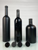 Bouteilles en verre noir peintes sur mesure pour l'emballage de la vodka, du whisky, de la tequila, du gin, du brandy, fabricant et fournisseur de bouteilles en verre