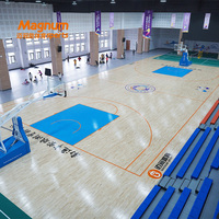 Revêtement de sol sportif en bois d'érable pour intérieur, terrain de basket-ball, absorption des chocs, sol de salle de sport durable