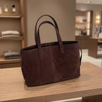 Tas Kulit Asli Ramah Lingkungan BS INTERNATIONAL Warna Cokelat Tua Kasual Untuk Penggunaan Sehari-hari Unisex Model Terbuka Dua Pegangan Tahan Lama