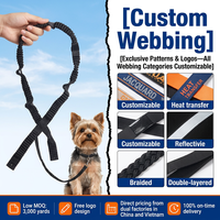 Laisse pour chien réfléchissante personnalisée avec logo, en sangle de polyester haute ténacité et durable