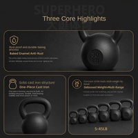 Kettlebells en fonte massifs finition mate, revêtement électrostatique en poudre, anti-usure, usage commercial, laminés, pour entraînement des fessiers