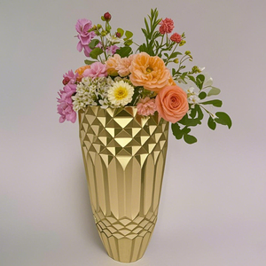421 Diamant Motif Vase Élégant Géométrique En Céramique Pot De Fleurs Haute Qualité Texture Planteur pour Villa Park Hôtel ou Décor À La Maison - Product Image 1