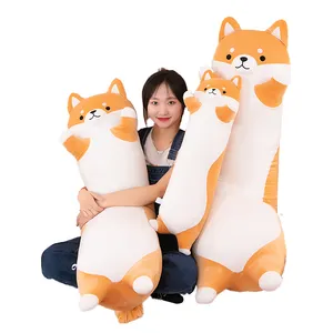 Husky Long Pillow Plush Toy Big Puppy Decoration Toys Presents Girl's Birthday Dog Throw Pillow 150 cm Doggy stuffed animals