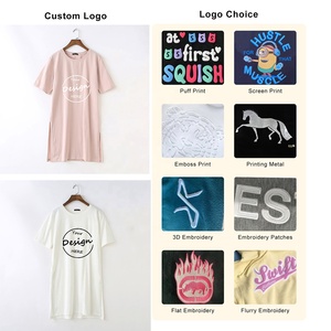 Футболка на плечо женская уличная хлопковая однотонная длинная свободная Женская футболка на заказ - Product Image 3