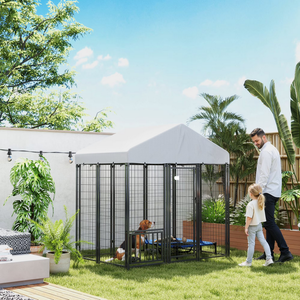 Ampia Cuccia per Cani da Esterno con Tetto Resistente all'Acqua e ai Raggi UV, Innovativa Stazione di Alimentazione Integrata - In Vendita - Product Image 2
