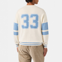 Pull en tricot jacquard personnalisé avec logo, col rond, rayures, pour homme
