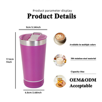 Bouteille d'eau intelligente en acier inoxydable de 14 oz et 16 oz avec haut-parleur Bluetooth, tasse à bière avec couvercle, bouteille de sport