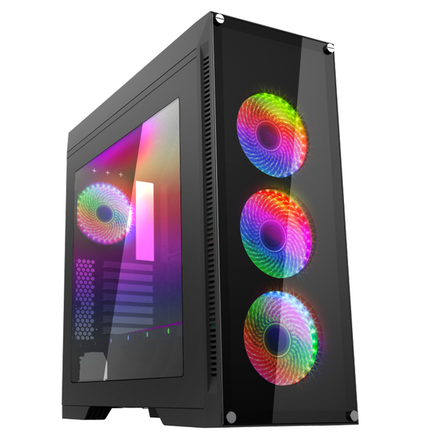 Full Tower ATX Computer Gaming case With Dual Tempered Glass Side Panel ARGB  Fans