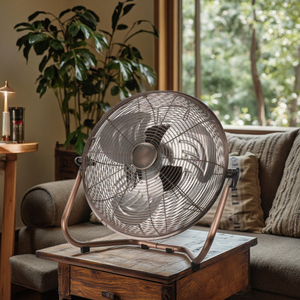 Ventilador de Piso de Metal Marrón Grande de 16 Pulgadas con Motor de Corriente Alterna de 3 Velocidades para Uso Doméstico, Hoteles, Garajes y Uso Comercial, Fabricante Industrial - Product Image 2