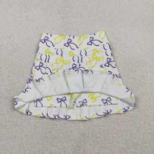 GLK0212 RTS Little girl Boutique Purple yellow bows <b>skirt</b> kids wholesale baby girl <b>long</b> sleeve child fall sister YOGA set - Product Image 2