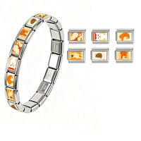 Nouveaux charms en acier inoxydable, motifs animaux mignons, perles modulaires avec photo de chat pour bracelets extensibles italiens