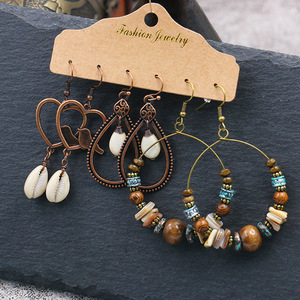 Fashion Jewelry Bohemian <b>Drop</b> Earrings Alloy Antique <b>Bronze</b> Plated Women's Party Dangle Earrings Geometric Pattern - Product Image 3