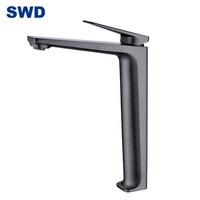 Robinet de lavabo moderne à poignée unique, mitigeur de salle de bains, robinet de lavabo noir mitigeur d'eau, vente en gros