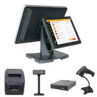 Abay — système de supermarché électronique à double écran tactile, 17 pouces, vitres carrées, Android, système de point de vente