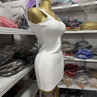 Robe moulante en tricot mini à taille haute élastique pour femme, robe de soirée sexy