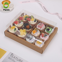 Neuf compartiments couvercle Transparent pique-nique boîte à lunch de qualité alimentaire conteneur à emporter pour dates Desserts biscuits collations