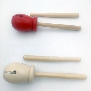 Wholesale Handheld <b>Wooden</b> Temple <b>Block</b> With Wood Beater Orff Percussion Instrument Kids Hand Grip Wood <b>Block</b> Rhythm Musical Toy - Product Image 4