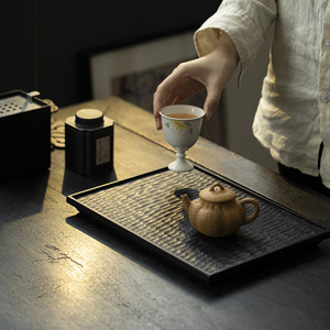 Retro white ash wood charcoal roasted <b>tea</b> <b>tray</b>, dry brewing <b>tray</b>, household Chinese solid wood <b>tray</b>, <b>tea</b> set storage and - Product Image 4