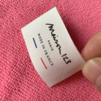 Étiquette de coton de pli d'extrémité d'impression d'écran en soie, étiquettes de collier de coton pour le cou