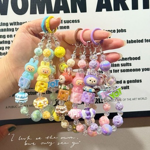 Lindos dijes de cuentas pintados a mano de Bubu para teléfono, adornos de muñecas de cuentas, llaveros de dibujos animados, accesorios para bolsos y cajas sorpresa - Product Image 3