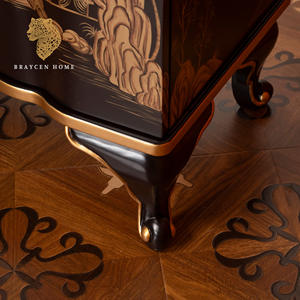 Muebles chinos, gabinete antiguo de madera maciza, gabinetes de esquina de sala de estar pintados a mano, escaparate para exhibición de colección en casa - Product Image 5