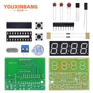 At89c2051 kỹ thuật số LED hiển thị 4 Bits đồng hồ điện tử sản xuất điện tử Suite DIY Kit 0.56 inch Red hai báo động - Product Image 4