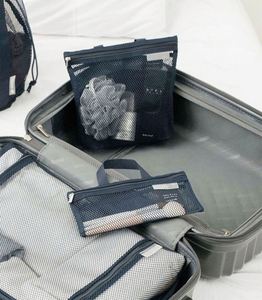 Sac de maquillage portable BSCI, style coréen simple, léger, pour voyage, avec pochette en filet pour brosse à dents et dentifrice - Product Image 2