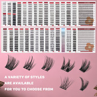 Kit de cils en grappe Misspretty Fluffy avec logo personnalisé et boîte, kit de cils en grappe effet wispy, cils en grappe de vison marque privée