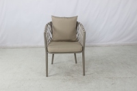 Ensemble de meubles de jardin pour hôtel moderne, resort, véranda extérieure, table basse ronde en aluminium 3 pièces, chaises de salle à manger pour petit balcon
