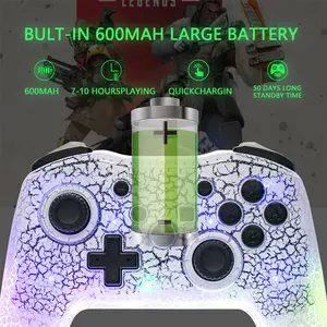 YLW Crack Design Handheld Game Player Gamepad Wireless Controller For Switch Controller RGB Light