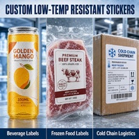 Étiquettes personnalisées anti-condensation avec code-barres - Autocollants adhésifs étanches à l'huile pour sachets de repas surgelés prêts à consommer (-18°C) et aliments pré-cuits
