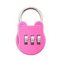Mini cadenas de sécurité à combinaison à 3 chiffres en alliage de zinc Little Bear pour enfants, boîte à crayons, sac d'école, bagages de voyage, casier