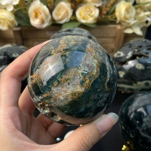 Esfera de <span class=keywords><strong>Jaspe</strong></span> Oceánico de Cristal Natural de Alta Calidad con Drusa para Decoración y Regalo - Product Image 2
