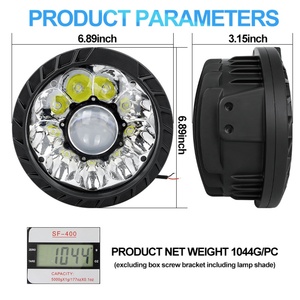 ไฟสปอร์ตไลท์ LED ทรงกลม 7 นิ้ว 9-80V 50W ไฟตัดหมอก LED แสงสูง-ต่ำ กำลังสูง ไฟส่องถนน ไฟสปอร์ตไลท์ LED สำหรับทำงาน - Product Image 5