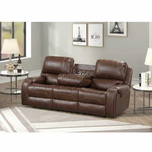 Canapé inclinable à mouvement pneumatique en cuir AMERICAN COLLECTION - Product Image 1