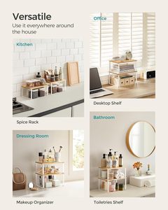 Organiseurs d'étagères de placard, lot de 4 étagères de comptoir de <span class=keywords><strong>cuisine</strong></span>, empilables, étagères à épices extensibles - Product Image 6