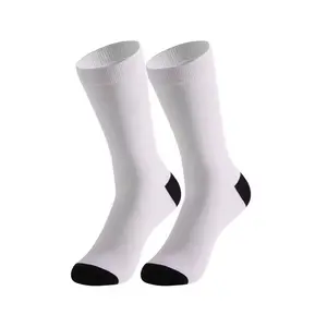 12Pairs Customized Blank Sublimation Men's Socks DIY Heat Transfer White Polyester Socks For Women Adult