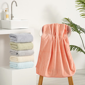 Solid Color <b>Bath</b> <b>Towel</b> <b>Set</b> 35x75cm 70x140cm Coral Fleece Absorbent Home Use - Product Image 1