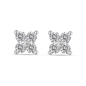 Dylam Tiny Charm Fine Jewelry Sterling <b>Silver</b> Rhodium 18K Gold Plated 5A Zirconia Butterfly Four Leaf Clover <b>Stud</b> <b>Earrings</b> - Product Image 1