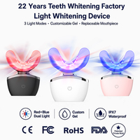 CE-Zertifiziertes Kabelloses Aufladbares LED-Zahnaufhellungs-Set Rot-Blaues Licht Zahnaufhellungsgerät IPX7 Mit Peroxidfreiem Gel