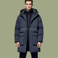 Manteau d'hiver long à capuche surdimensionné en duvet de canard blanc à 90 % pour homme, personnalisé ODM/OEM, pour blouson matelassé, par un fournisseur d'usine de créateurs
