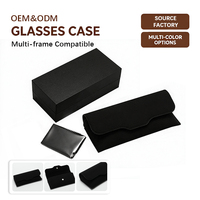 Étui à lunettes en cuir rectangulaire minimaliste, boîte de rangement portable magnétique, étui à lunettes personnalisé, résistant aux chocs