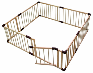 คอกกั้นเด็กแบบไม้ขนาดใหญ่พิเศษ ประกอบง่าย ปลอดภัย สำหรับเด็กทารกและเด็กเล็ก เล่นได้ทั้งในบ้านและนอกบ้าน - Product Image 1