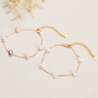 Bracelet HECATE Ciel Étoilé Perle Mabe pour Femme, Luxe Léger, Mode Niche, Grade AA, Plaqué Or 18K, Simple, 5.5-6MM, Bijou à Porter au Poignet