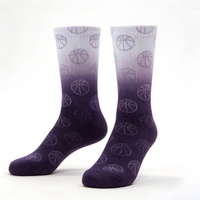 Échantillon Gratuit Chaussettes de Sport Montantes pour Hommes Jeunes Automne, pour Basketball, avec Bout Sans Couture, Compression Éponge, Antibactériennes, Motif 3D Maximum